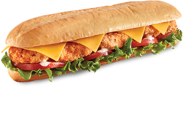 Spicy Buffalo Chicken Baguette - Sandwich Con Pan Baguette Png (742x490), Png Download