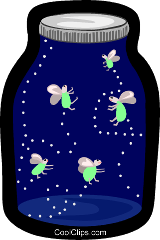 Fire Fly In Jar Royalty Free Vector Clip Art Illustration - Fireflies In Jar Clipart (321x480), Png Download
