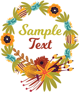 Forest Decorative Flowers Wreath Label, Decoration, - Wreath (360x360), Png Download