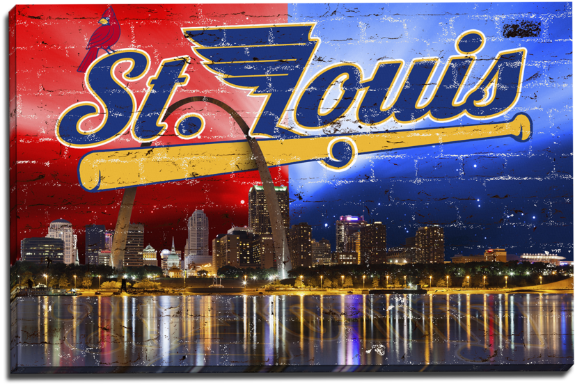 Zapwalls Canvas St - Stl Cardinals And Blues (899x644), Png Download