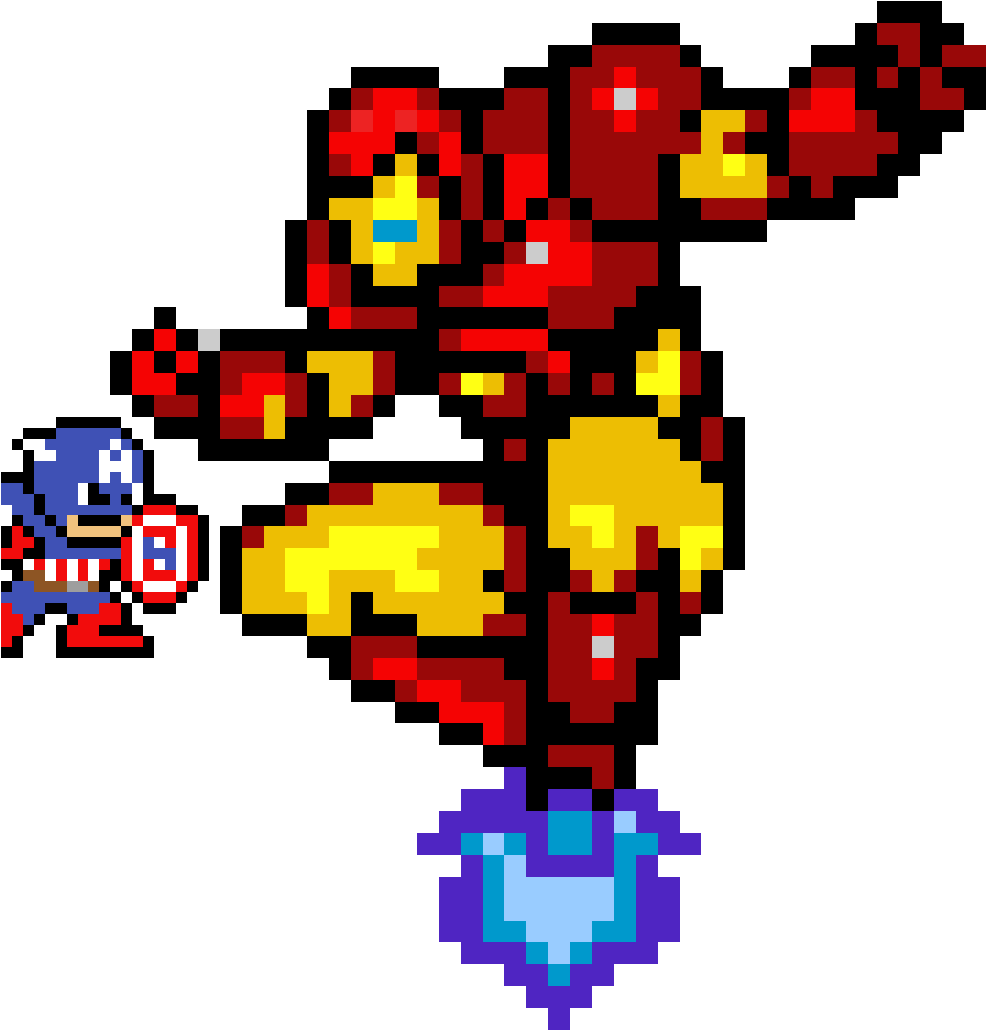 Captain America Civil War - Pixel Art Iron Man (1200x1200), Png Download