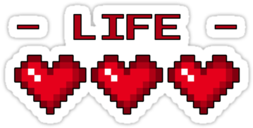 "8-bit Heart Containers " Stickers By Vashcrow - Life 8 Bit Png (375x360), Png Download