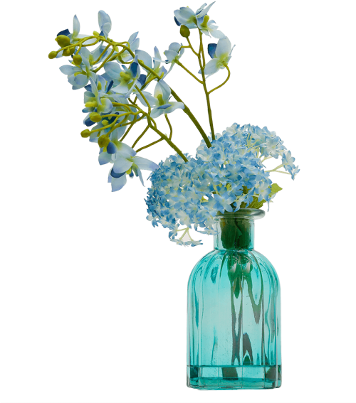 Flowers In Blue Mason Jar Png (600x600), Png Download