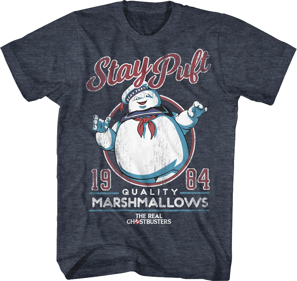 Stay Puft Real Ghostbusters T-shirt - Black T Shirt (998x945), Png Download