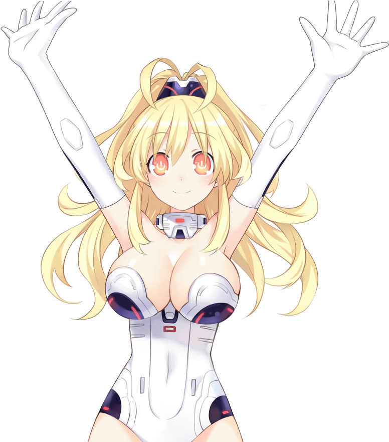 Yellow Heart Arms Up By Devilnekox-d6r9w95 - Hyperdimension Neptunia Peashy Teen (794x900), Png Download