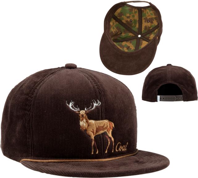 Coal The Wilderness Brown Corduroy Deer Snapback Cap - Coal Wilderness Mens Hat (690x690), Png Download