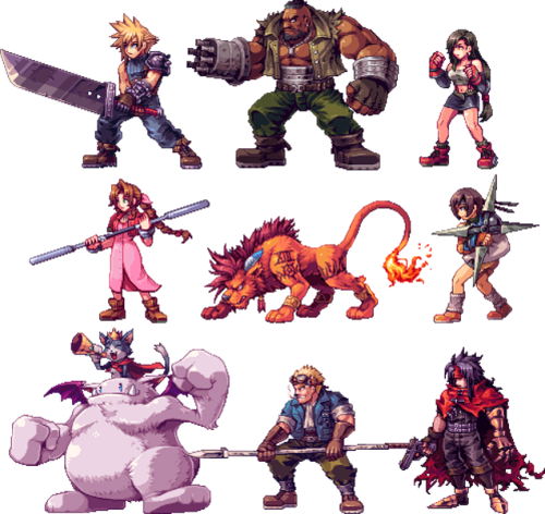 Final Fantasy Vii Cloud Snes Sprite Vincent Ffvii Cait - Final Fantasy Pixel Art (500x472), Png Download