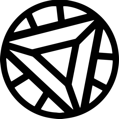 Tony Stark Arc Reactor Vinyl Decal 2 Tony Stark, Silhouette - Iron Man Arc Reactor Vector (480x480), Png Download