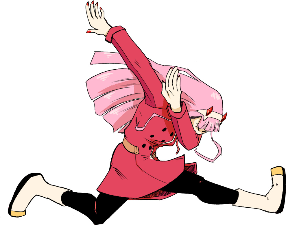 Zero Two Dabbing As A Transparent Png In Case - Dabbing Zero Two (1076x1076), Png Download