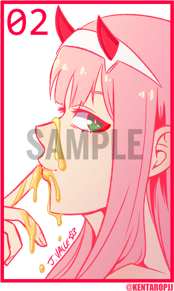 Zero Two Darling In The Frankxx Vinyl Sticker - Zero Two (800x1224), Png Download