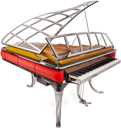 The Grand Piano Red - Poul Henningsen Grand Piano (519x546), Png Download