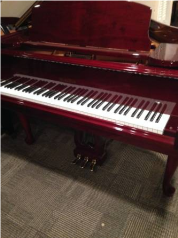 Queen Anne Mahogany Baby Grand Piano - Advertising (640x480), Png Download