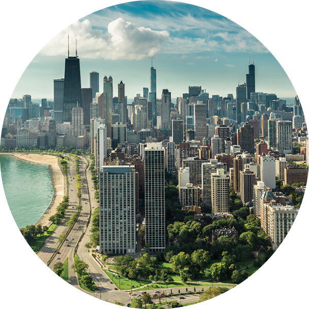 Chicago Skyline - Man On The Goat Trail, Man (608x608), Png Download