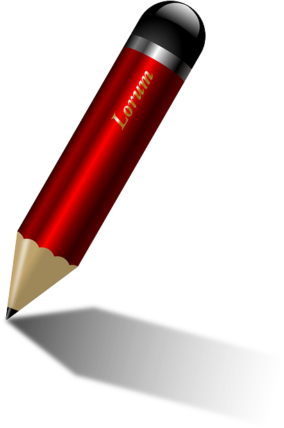 Pen, Pencil, Shiny, Sketch, Write, Red, Draft, Author - Red Pencil (521x640), Png Download