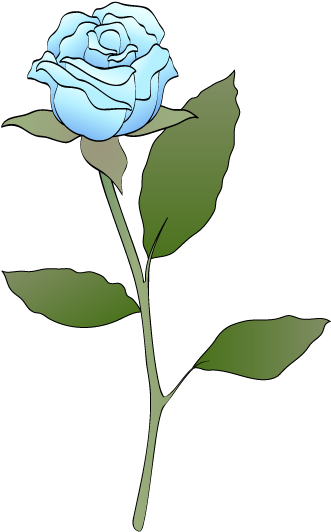 Blue - Blue Rose Clip Art (344x558), Png Download