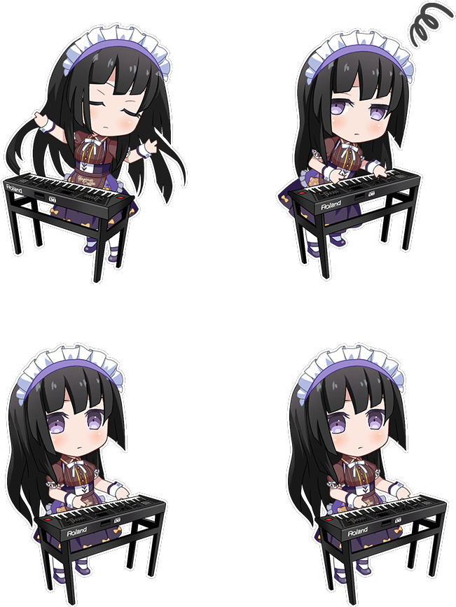 Blue-rose Maid Chibi - Bang Dream! (780x900), Png Download