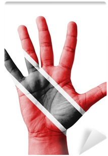 Open Hand Raised, Trinidad And Tobago Flag Painted - Flag Of Trinidad And Tobago (400x400), Png Download