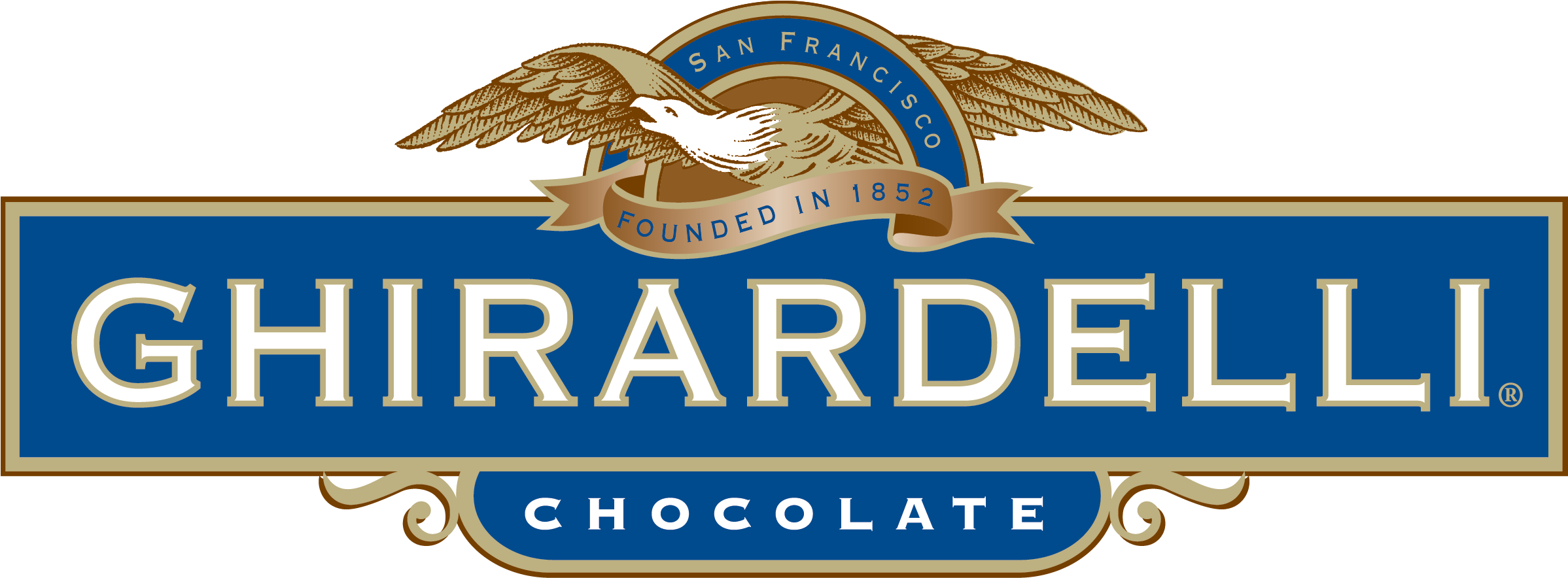 Ghirardelli Logo 01 01 - Ghirardelli Chocolate Company (2482x986), Png Download