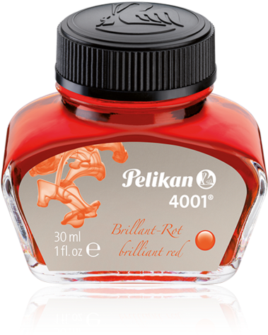 Pelikan 4001 Brilliant Red Ink - Pelikan 4001 : Brilliant Black Ink : 30ml (480x480), Png Download