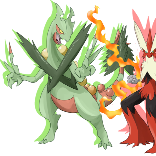 Photo - Mega Swampert Mega Blaziken (530x530), Png Download
