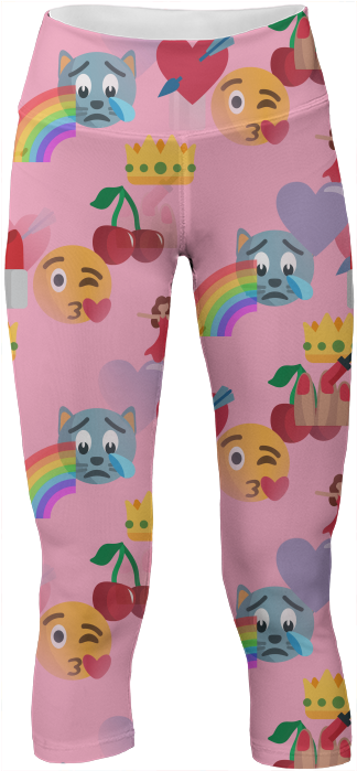 Girl Emoji Yoga Leggings Pants $65 - Girl (400x719), Png Download