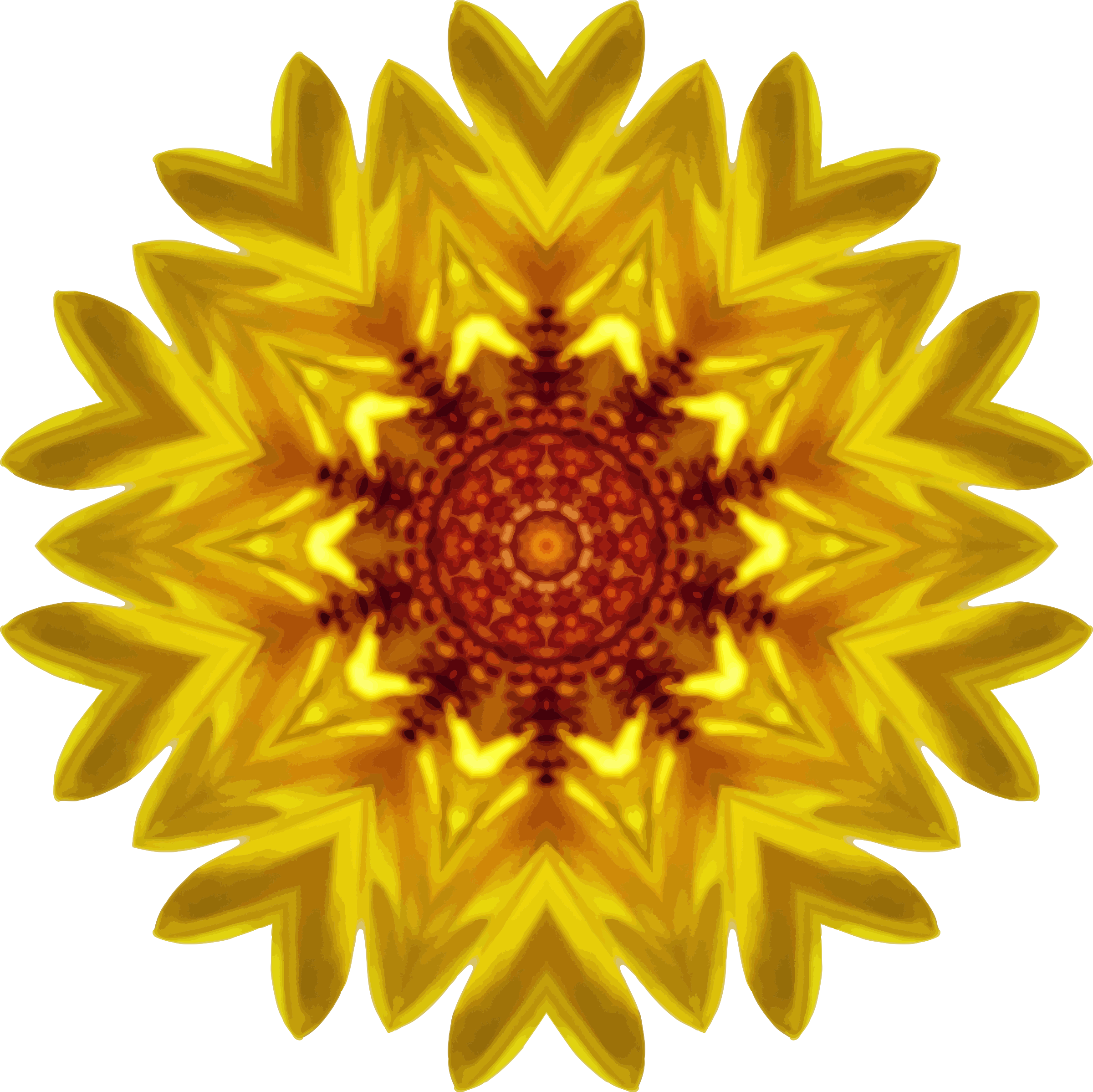 This Free Icons Png Design Of Sunflower Kaleidoscope (2400x2397), Png Download