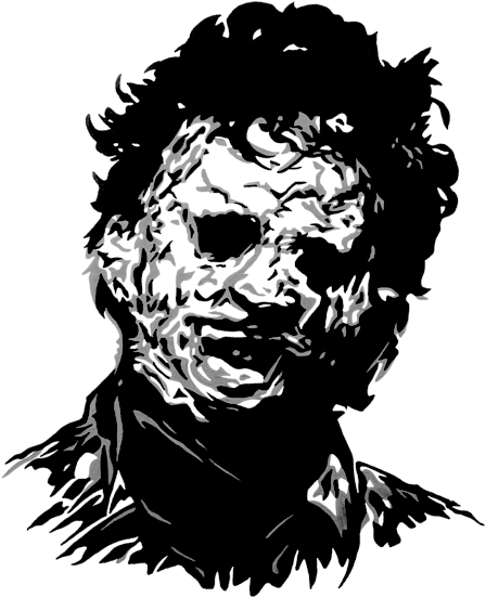 Click And Drag To Re-position The Image, If Desired - Leatherface Black And White (452x700), Png Download