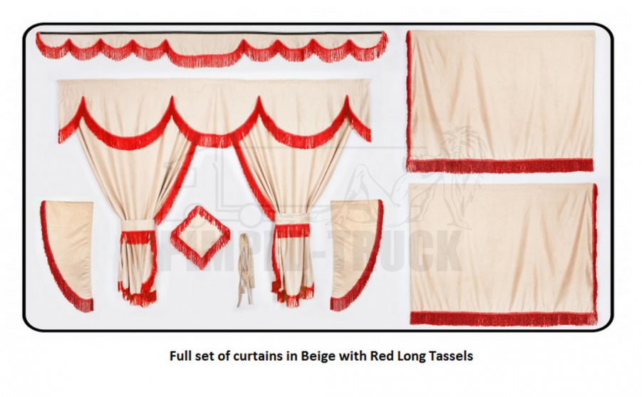 Curtains Truck Beige Red (900x900), Png Download