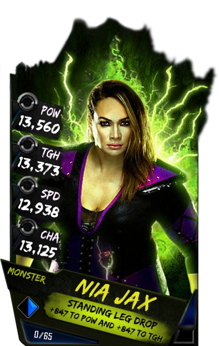 Niajax S4 17 Monster - Wwe Supercard Monster Cards (733x1158), Png Download