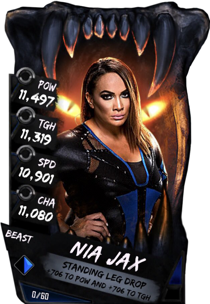Niajax S4 16 Beast - Wwe Supercard Beast Cards (733x1158), Png Download