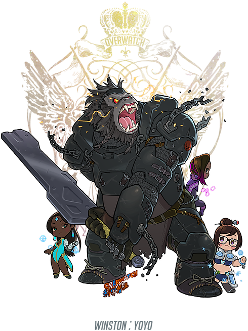 Overwatch Characters As Fantasy Heroes - Overwatch Characters Final Fantasy (493x698), Png Download