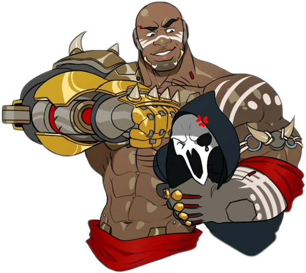 Overwatch Reaper And Doomfist (621x555), Png Download