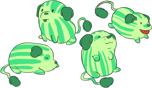 Transparent Watermelon Pups~ - Dog (500x295), Png Download