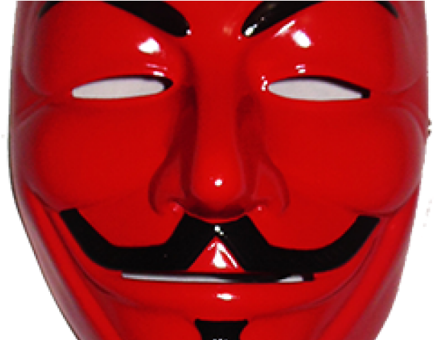 Anonymous Mask Png Transparent Images - Fawkes Mask Red (640x480), Png Download