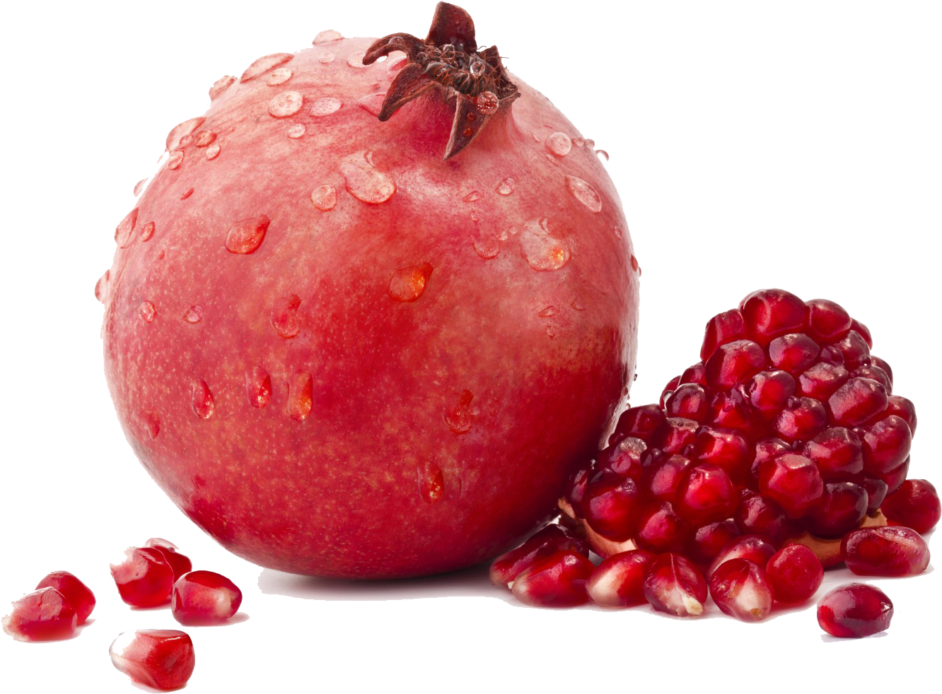Pomegranate Png Image - Water Drops On Pomegranate (1400x1051), Png Download