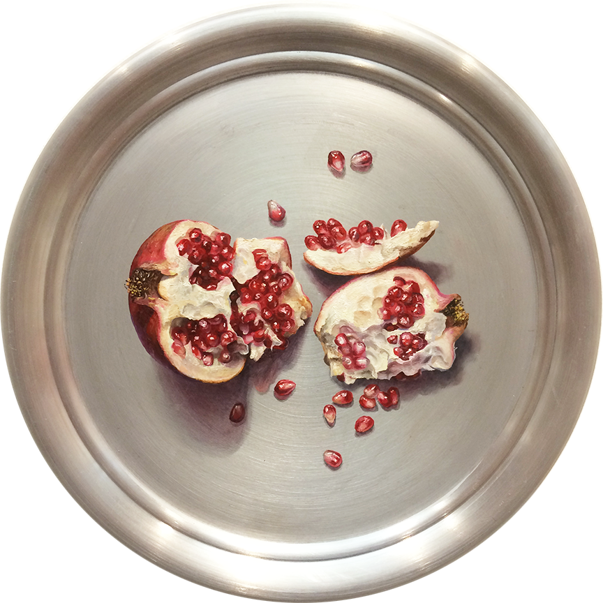 Pomegranate, Oil On Aluminum, 11 Inches Diameter, - Visual Arts (864x864), Png Download