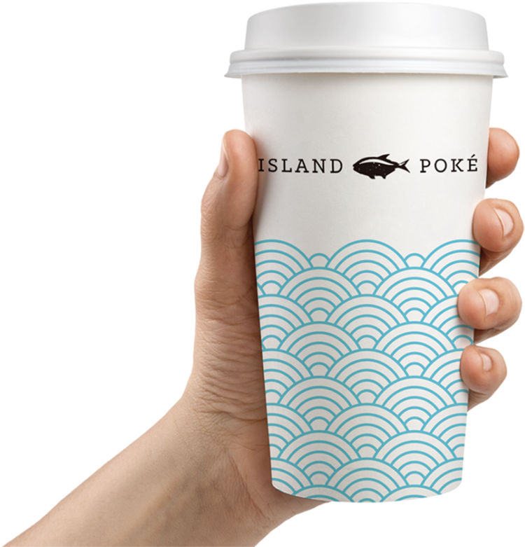 Island Poke Graphic Design Packaging Coffee Cup Paper - Paper Cup ...