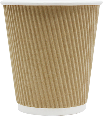 10 Oz Paper Cups Kraft - Karat 10oz Ripple Paper Hot Cups - Kraft (90mm) - 500 (500x500), Png Download