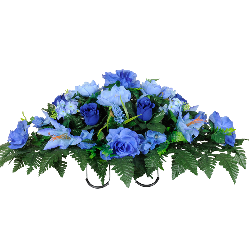 Blue Rose With Light Blue Stargazers - Flower Arrangements Cemetery Ok (800x800), Png Download