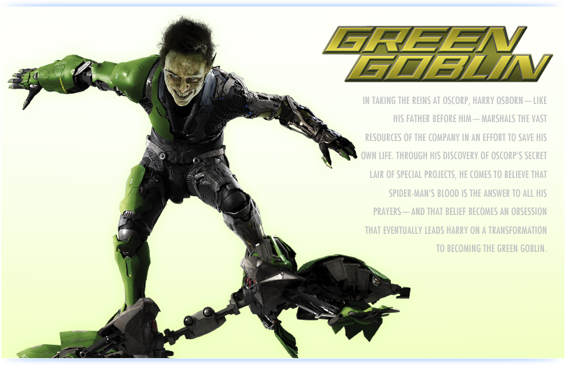 Character Bios Green Goblin - Spider-man (808x523), Png Download