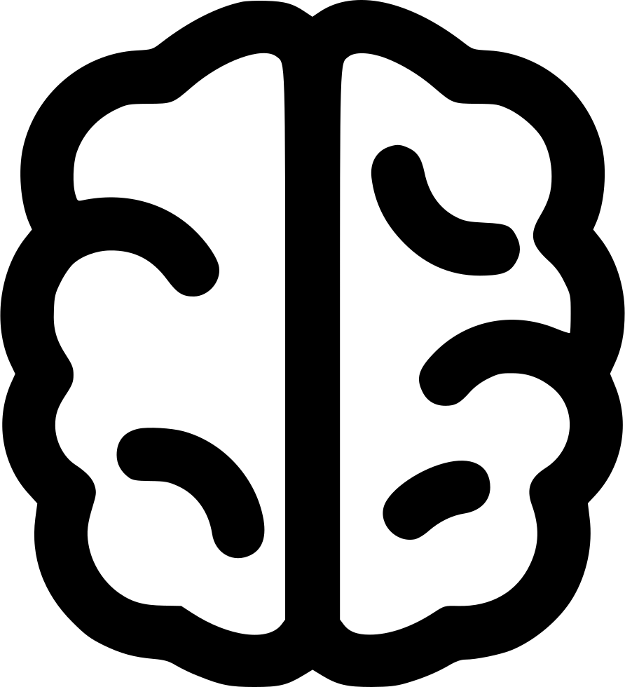 Brain Outline - - Portable Network Graphics (892x980), Png Download