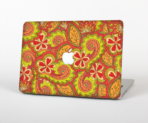 The Retro Red And Green Floral Pattern Skin Set For - Wallet (600x500), Png Download