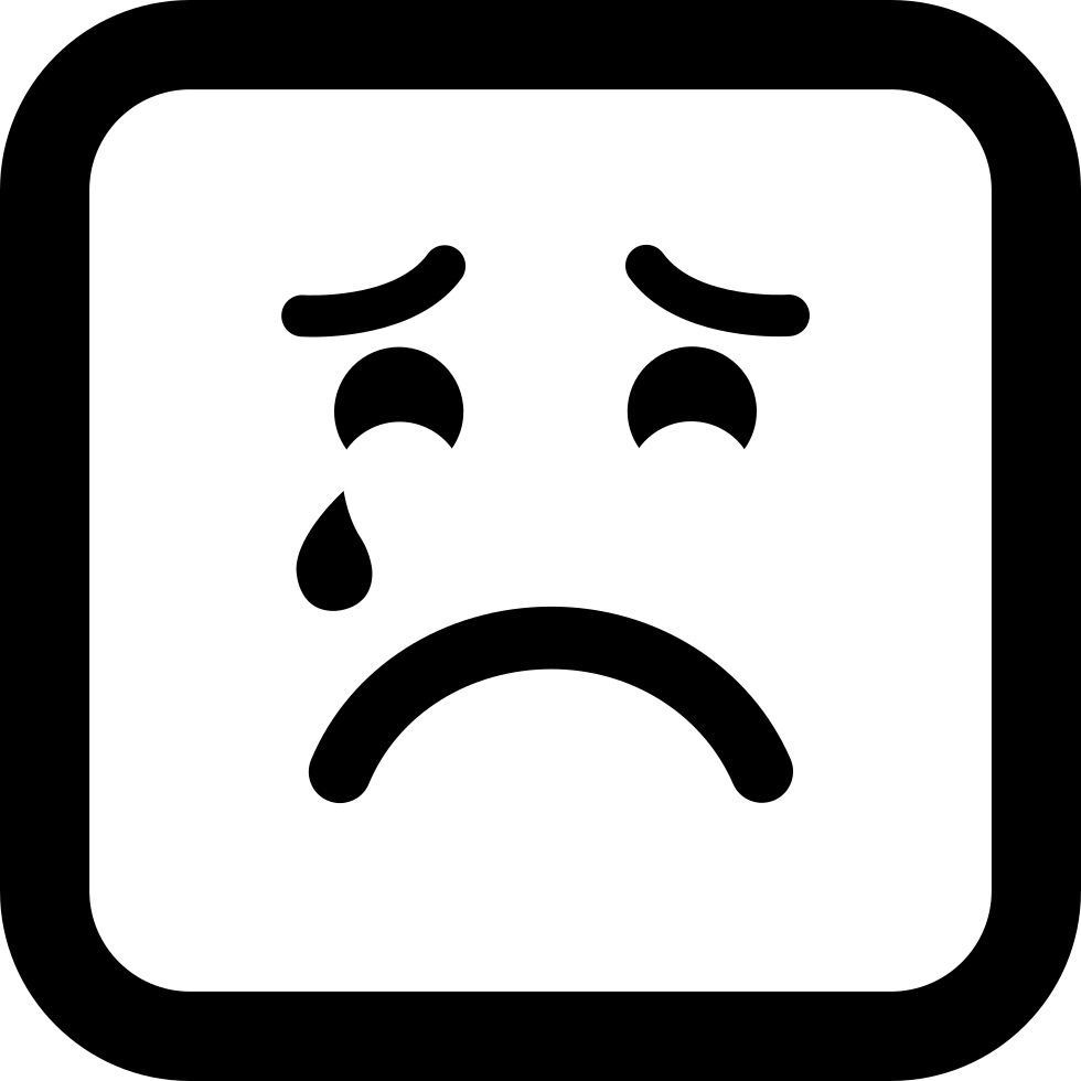 Sad Suffering Crying Emoticon Face Comments - Square Sad Face (980x980), Png Download