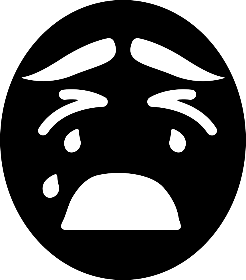 Crying Face - - Crying Emoji With Black Background (860x980), Png Download