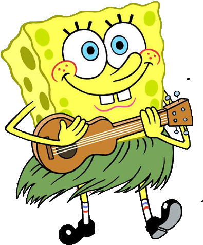 Bob Esponja Png - Spongebob Playing An Instrument (400x499), Png Download