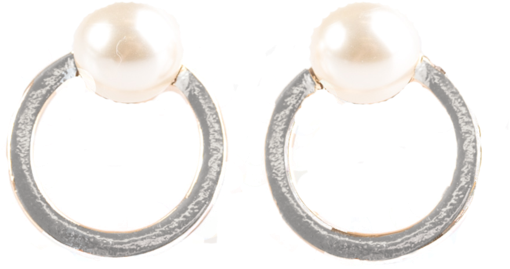 Paparazzi "glam Dunk" Silver Circle White Pearl Post - Paparazzi Glam Dunk Silver (580x870), Png Download