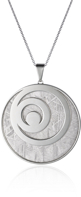 Meteorite Crop Circle Waves Pendant In Silver - Silver (1000x1000), Png Download