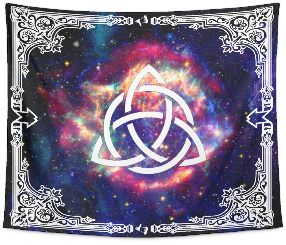 Triquetra Tapestry - Galaxy With Triquetra Art Print - Mini By Smurfmonster (1024x1024), Png Download