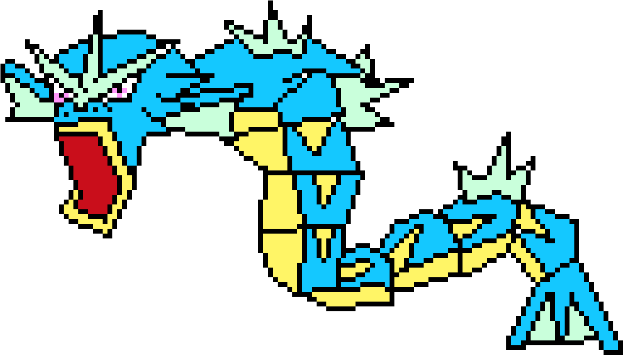 Gyarados - Gyarados Pixel Art (1520x740), Png Download