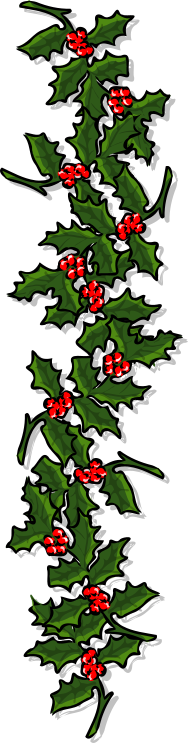 Christmas Holly Border Png For Kids - Christmas Decorations Vertical (188x743), Png Download